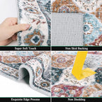 HEBE Hallway Runner Rug 2'8"x8' Washable Vintage Distressed Area Rugs Non Slip - Image 5