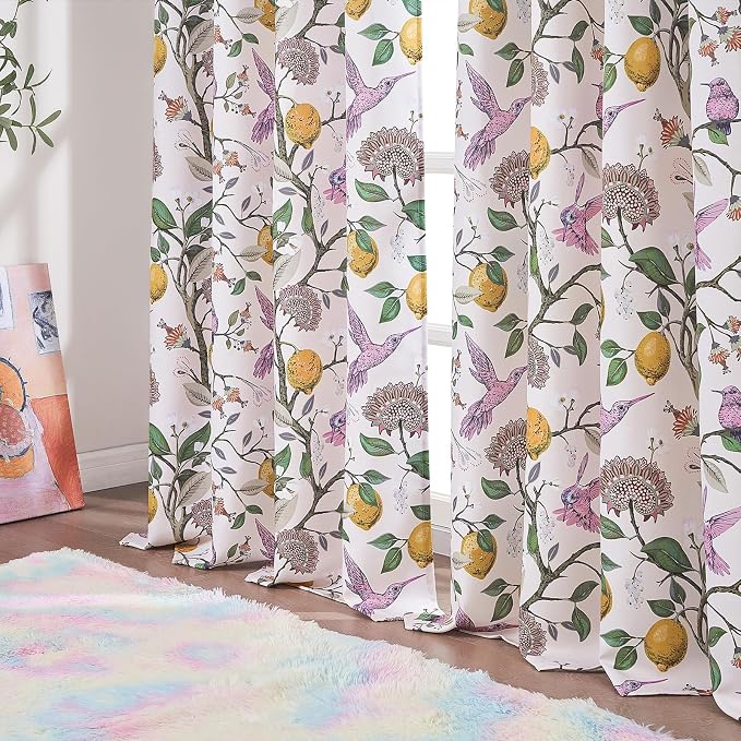 Topfinel Floral Curtains 84 Inch Length 2 Panels Set Pink Spring French Country - Image 4