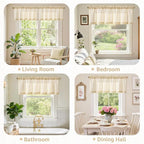 jinchan Linen Stripe Valance for Window 16 Inch Modern Rustic Farmhouse Valance - Image 9