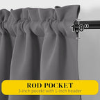 NICETOWN Short Curtains with Attached Valance - Image 3