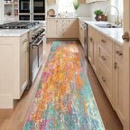 Washable Area Rugs 2'x10' Non-Slip Modern Abstract Soft - Image 2