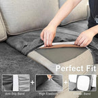 Leather Look Couch Cushion Covers Sofa Seat Slipcovers Sets Couches Furniture - Image 4
