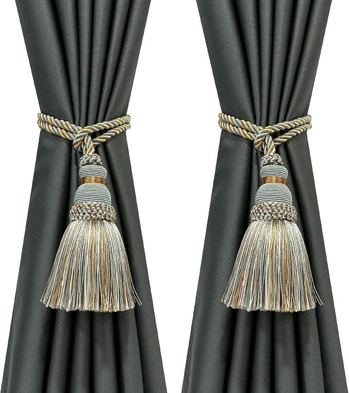 Fenghuangwu 2 Pack Curtain Tie Backs Rope Tassels by fenghuangwu
