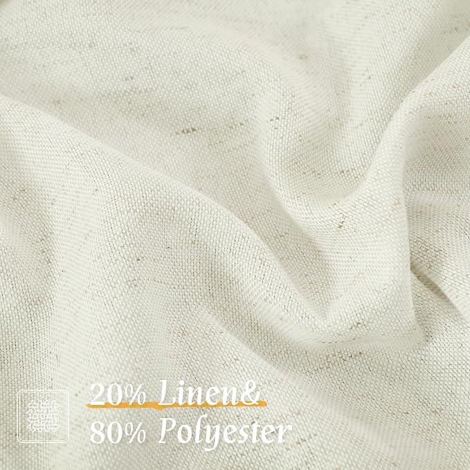 LAMIT Natural Linen Blended Curtains 63 Inch - Image 2