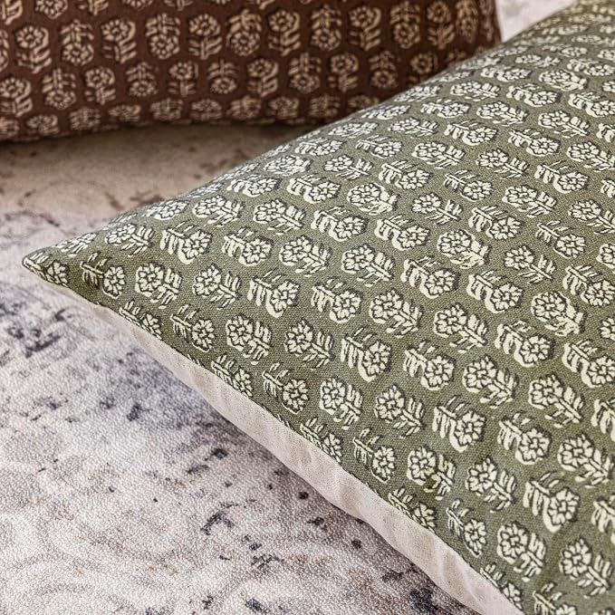Foindtower Set of 2 Decorative Neutral Floral Print Throw Pillow Covers Vintage - Image 3