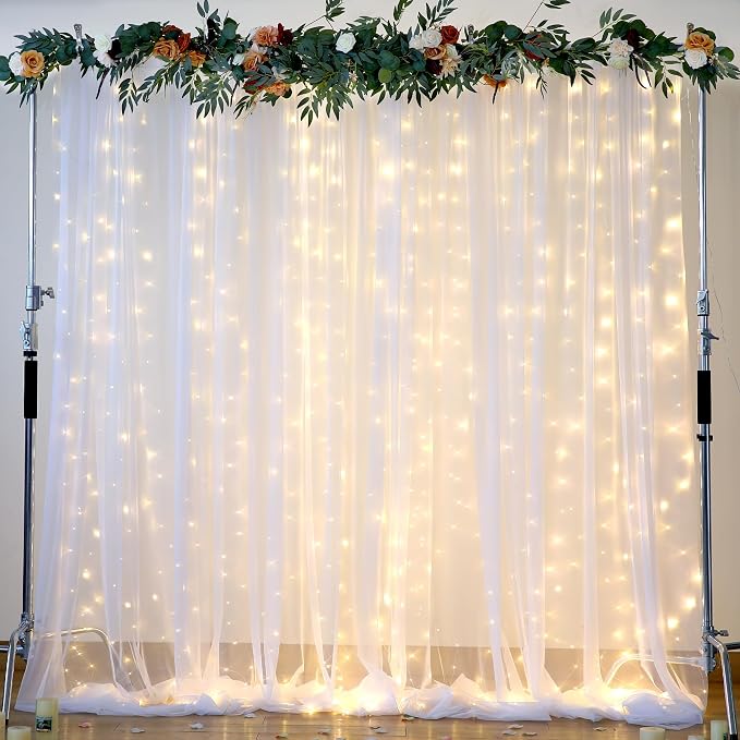 20ft x 12ft White Tulle Backdrop Curtain - Image 5