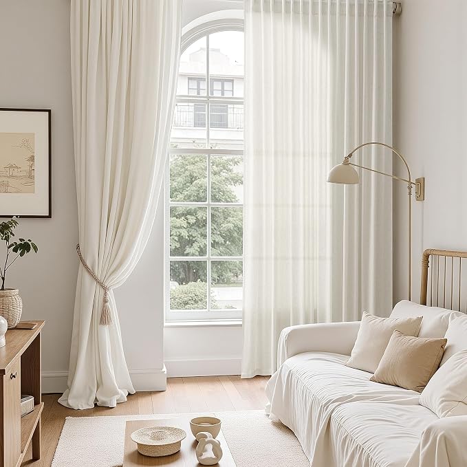 Nanspring Natural Linen Curtains 72 Inches Long - Image 6