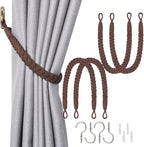NICEEC 4 Pack Natural Cotton Rope Curtain Tiebacks Elegant Boho Style by NICEEC