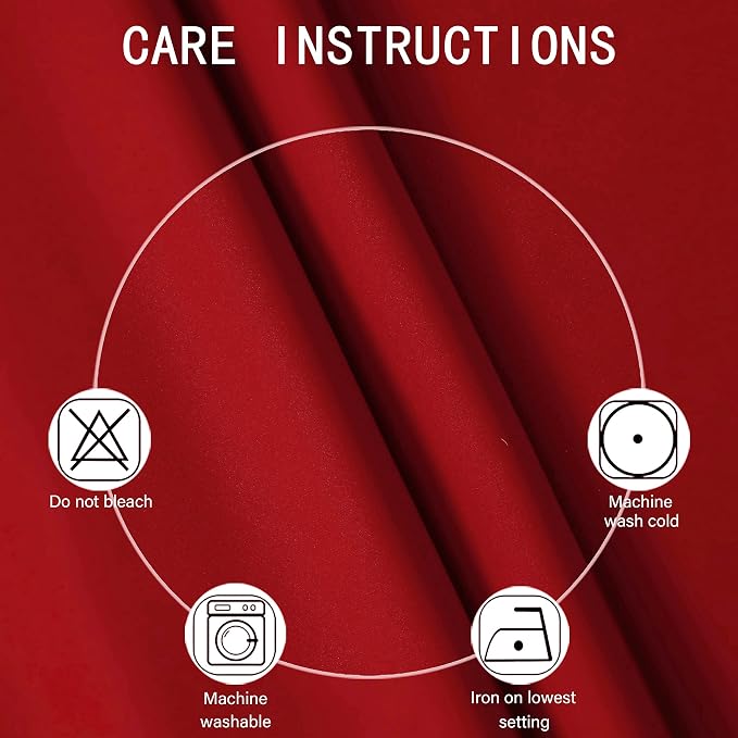LEMOMO Bright Red Blackout Curtains 52 x 63 Inch Length/Set of 2 Curtain - Image 4