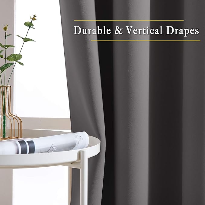 NICETOWN Blackout Grey Window Treatments 84 inch Long, Grommet Top Room - Image 4