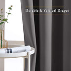 NICETOWN Grey Bedroom Blackout 90 inch Curtains - Image 5