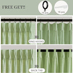 Sage Green Pinch Pleated Curtains 90 Inch Length 2 Panels - Image 3