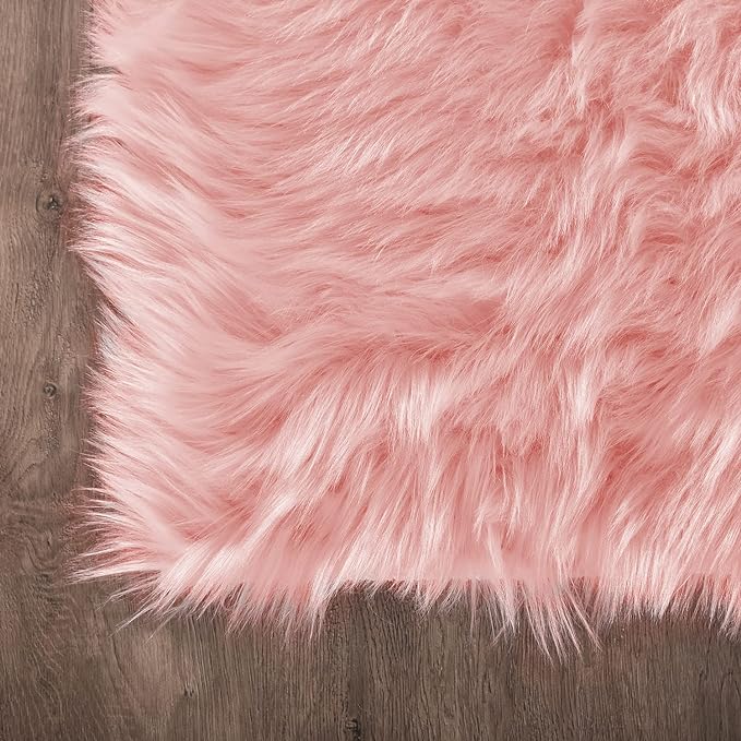 Latepis 3x4 Area Rug, Faux Fur Sheepskin Rug - Image 5