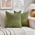 Fancy Homi 2 Packs Moss Green Samll Decorative Throw Pillow Covers 12x12 Inch - Image 5