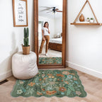Washable Floral 2x3 Area Rug: Indoor Soft Scalloped Carpet - Image 6