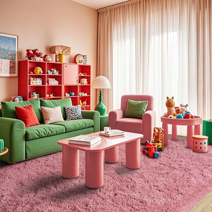 Pionblank 8x10 Rug for Living Room, Fuzzy Plush Large Area Rug, Fluffy Modern - Image 5