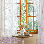 AmHoo 2 Panels Embroidered Leaf Pattern Semi Sheer Curtains Foliage Floral - Image 6