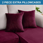 Couch Cover 8-Piece Elastic Velvet Couch Cushion Covers & Chaise Slipcovers - Image 8