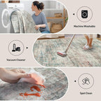 2'6''x8' Runner Rugs Washable Rug: Modern Abstract Hallway Runner Rug Indoor - Image 2