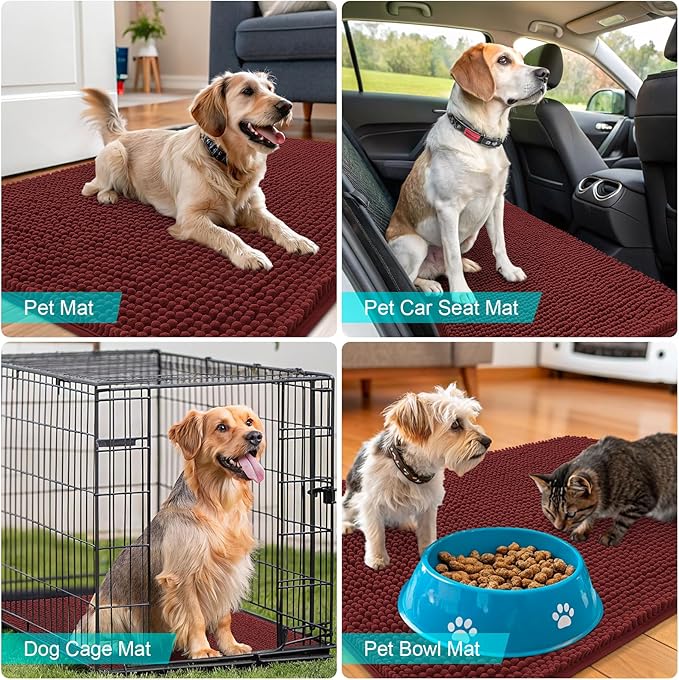 OLANLY Dog Door Mat for Muddy Paws 47x24, Absorbs Moisture and Dirt, Absorbent - Image 7