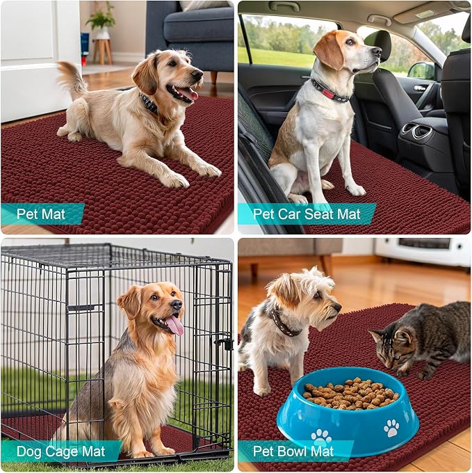 OLANLY Dog Door Mat for Muddy Paws 70x32, Absorbs Moisture and Dirt, Absorbent - Image 7