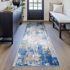 Washable Area Rugs 2'x8' Non-Slip Modern Abstract Soft - Image 4