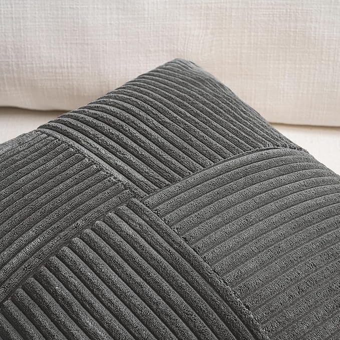 Fancy Homi Set of 2 Dark Gray Boho Long Lumbar Body Decorative Throw Pillow - Image 4