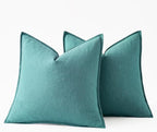 MIULEE Decorative Linen Pillow Covers 20x20 Inch Turquoise ​Boho Farmhouse​ - Image 6