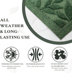 Green Leaves Outdoor Indoor Entrance Doormats, Absorbent Durable Heavy Duty - Image 6