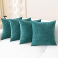 CaliTime Throw Pillow Covers Decorative 18 X 18 Inches Pack of 4 Cozy Chenille by CaliTime