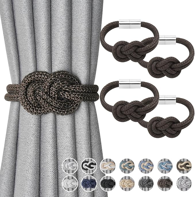 NICEEC 4 Pack Mini Magnetic Curtain Tiebacks Nordic Simple Style Drape Tie by NICEEC