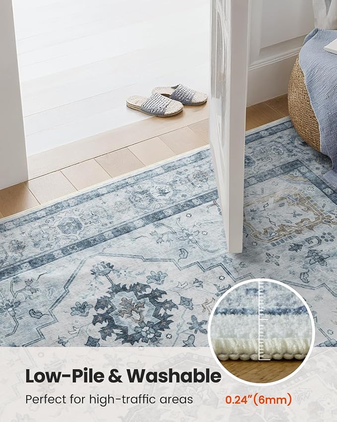 AMADA HOMEFURNISHING 9x12 Area Rug, Washable Low-Profile Large Area Rug - Image 7