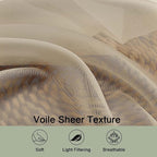 OWENIE Taupe Sheer Curtain 90 Inches Long 2 Panels Set, Solid Filmy Drapes - Image 5