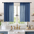 BGment Short Navy Blue Semi Sheer Curtains 40 Inch Length by BGment