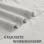 RYB HOME Grey Linen Sheer Curtains & Drapes, Back Tab 95 inches Easy Sliding - Image 5