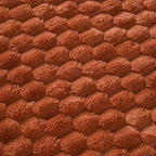 Puncuntex Burnt Orange Throw Blanket 50"×60" inches Fuzzy 3D Jacquard - Image 5