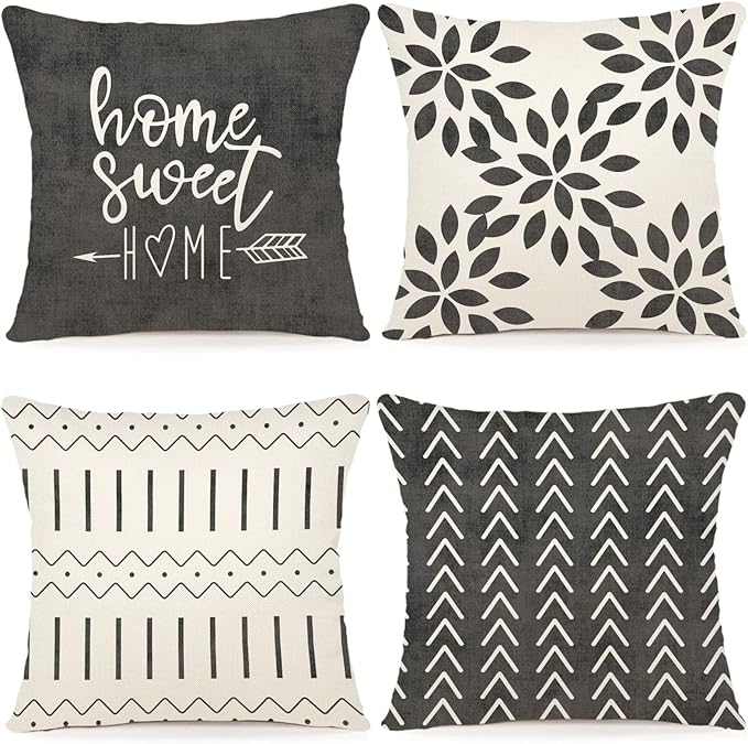 YCOLL Pillow Covers 18x18 Modern Sofa Throw Pillow Cover, Decorative Outdoor by PillowCoversExpert