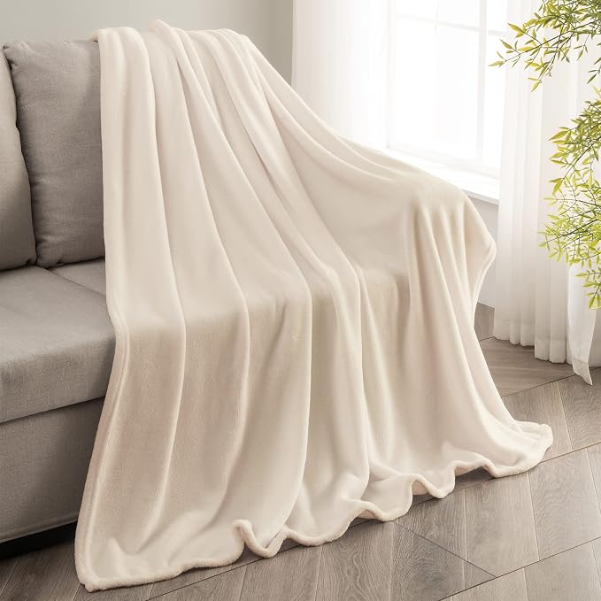 BEDELITE Fleece Blanket Beige Throw Blankets - Image 8