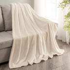 BEDELITE Fleece Blanket Beige Throw Blankets - Image 8