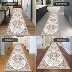 HEBE Hallway Runner Rug 2'8''x14' Washable Vintage Distressed Area Rugs Non - Image 4