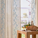 jinchan Evelyn Embroidered Linen Curtains 63 inch Floral Curtains - Image 3