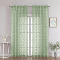 Chyhomenyc Sage Green Sheer Curtains 90 Inch Length 2 Panels Set, Light by Chyhomenyc