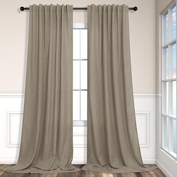 Pitalk Taupe Curtains 84 Inches Long by Pitalk
