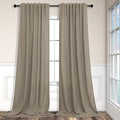Pitalk Taupe Short Linen Curtain Living Room Back Tab Rod Pocket Lightweight by Pitalk