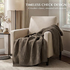 EVERGRACEHOME Modern Checkered Chenille Throw Blanket, Soft Cozy Plaid Knitted - Image 5