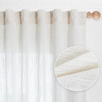 MYSKY HOME Extra Long Curtains for Living Room, Soft Cotton Fabric Boho Window by MYSKYHOME