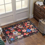 Black/Brown Floral Rug for Entryway, 2x3 Washable Kitchen Mat Ultra-Thin Soft - Image 5