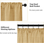 OWENIE Gold Valances for Windows 1 Pcs, Light Filtering Textured Farmhouse - Image 4
