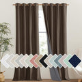 NICETOWN Coffee Vintage Linen 100% Blackout Curtains by NICETOWN