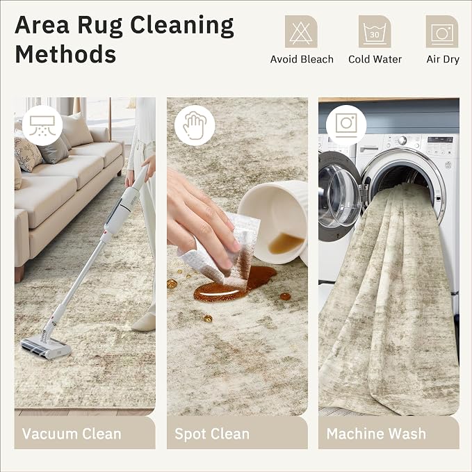 4x6 Area Rugs for Living Room, Vintage Washable Rugs for Dining Room, Home - Image 9